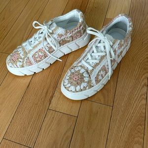 NEW Free People Crocheted Sneakers Sz 8